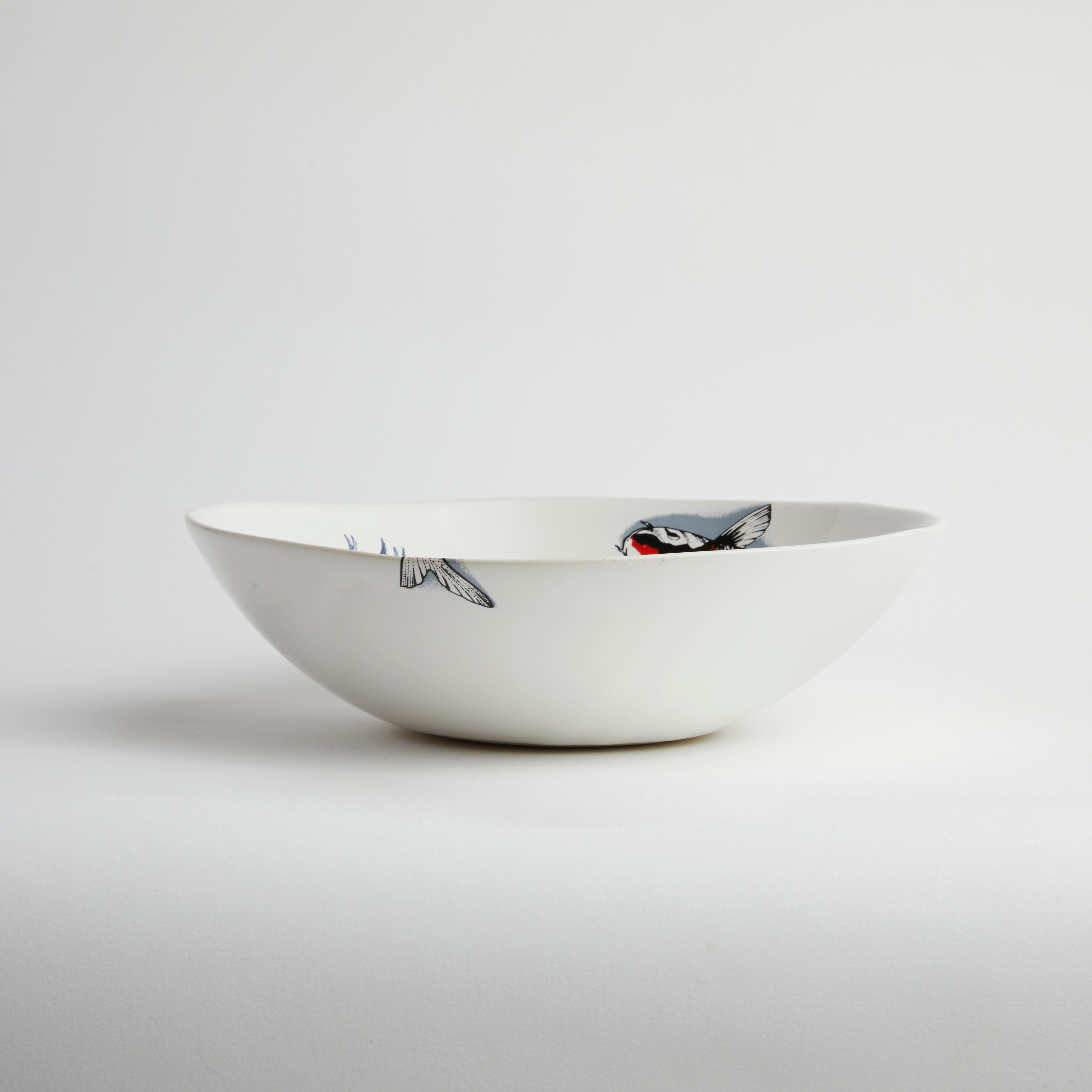 Red Koi & Blue Willow - Large Bowl