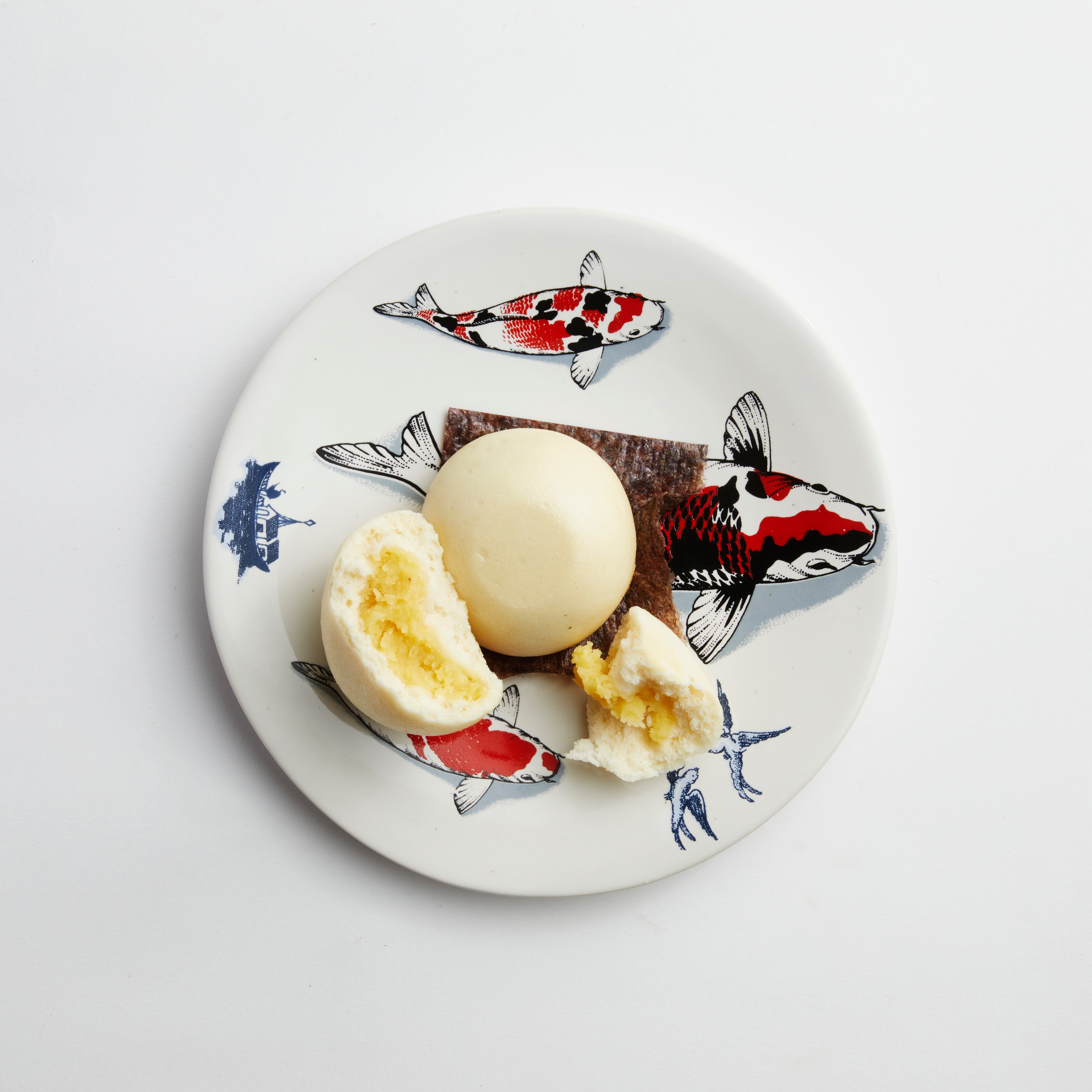 Red Koi & Blue Willow Side Plate (set of 4)