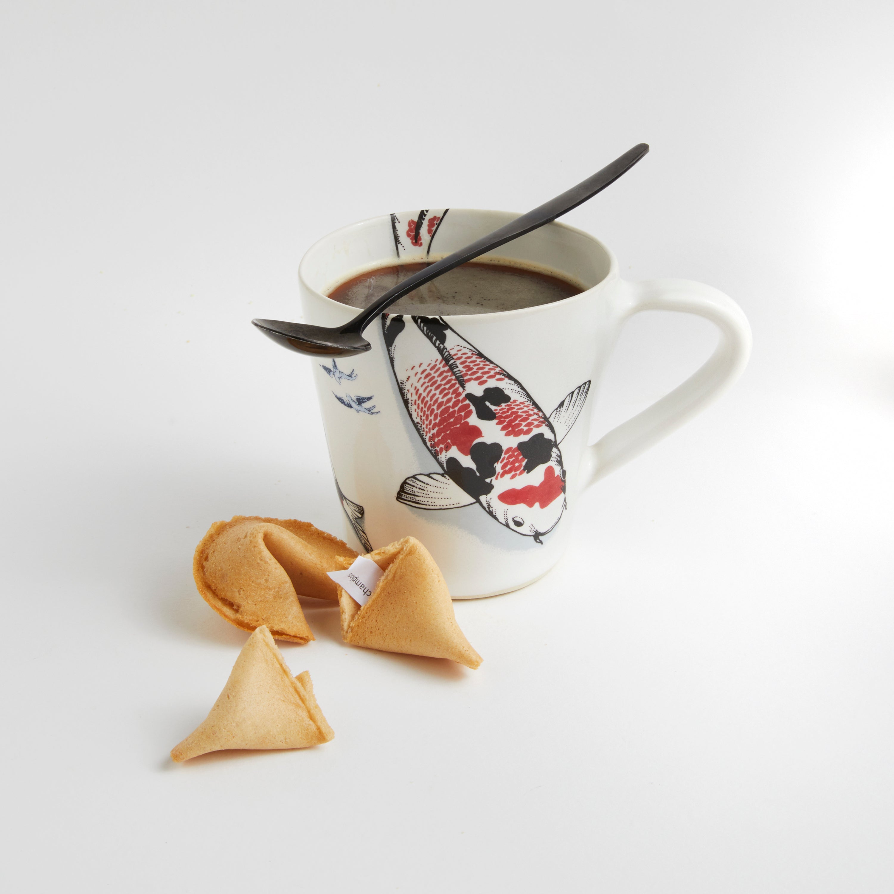 Red Koi & Blue Willow - Flare Mug (set of 4)