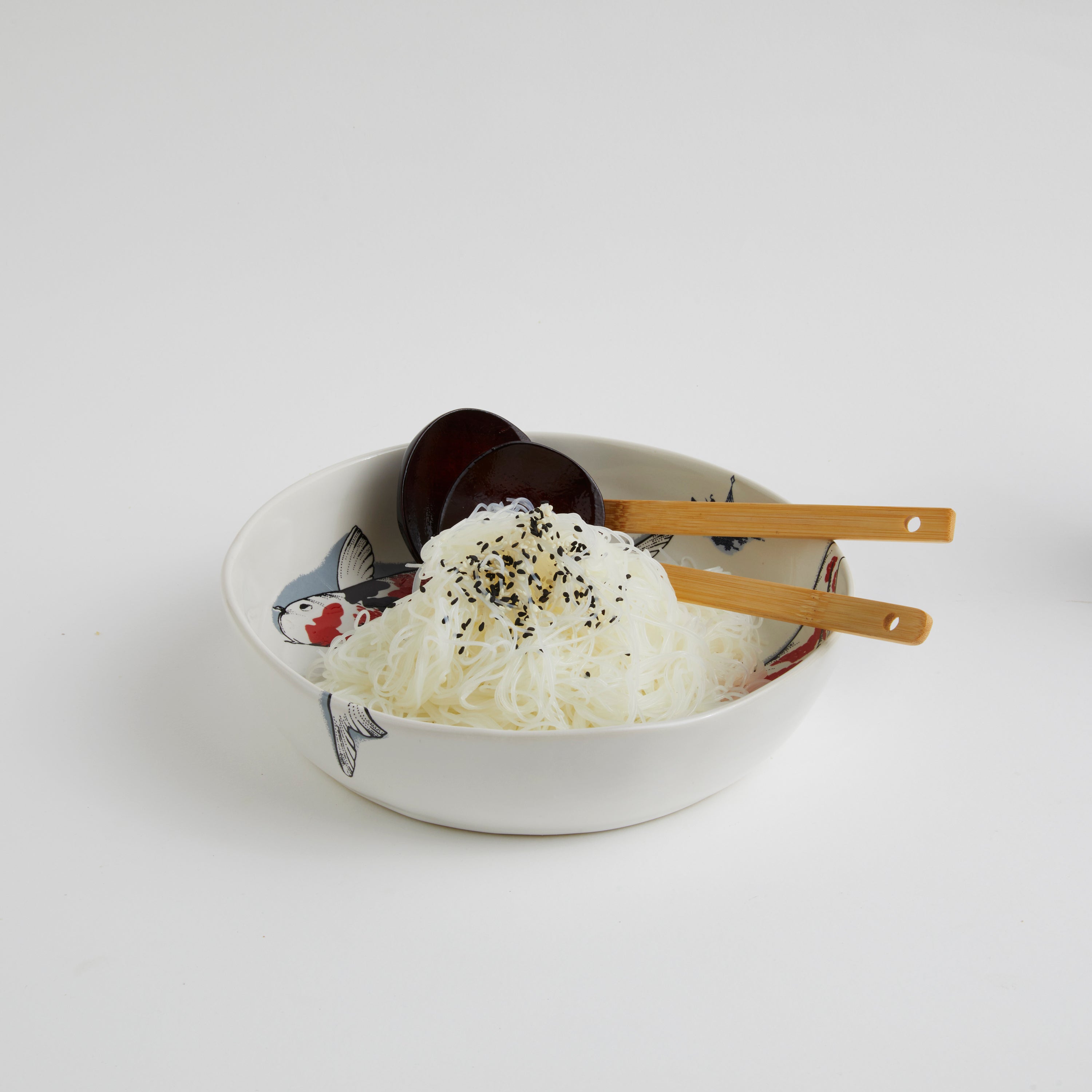 Red Koi & Blue Willow - Oyster Bowl (set of 2)