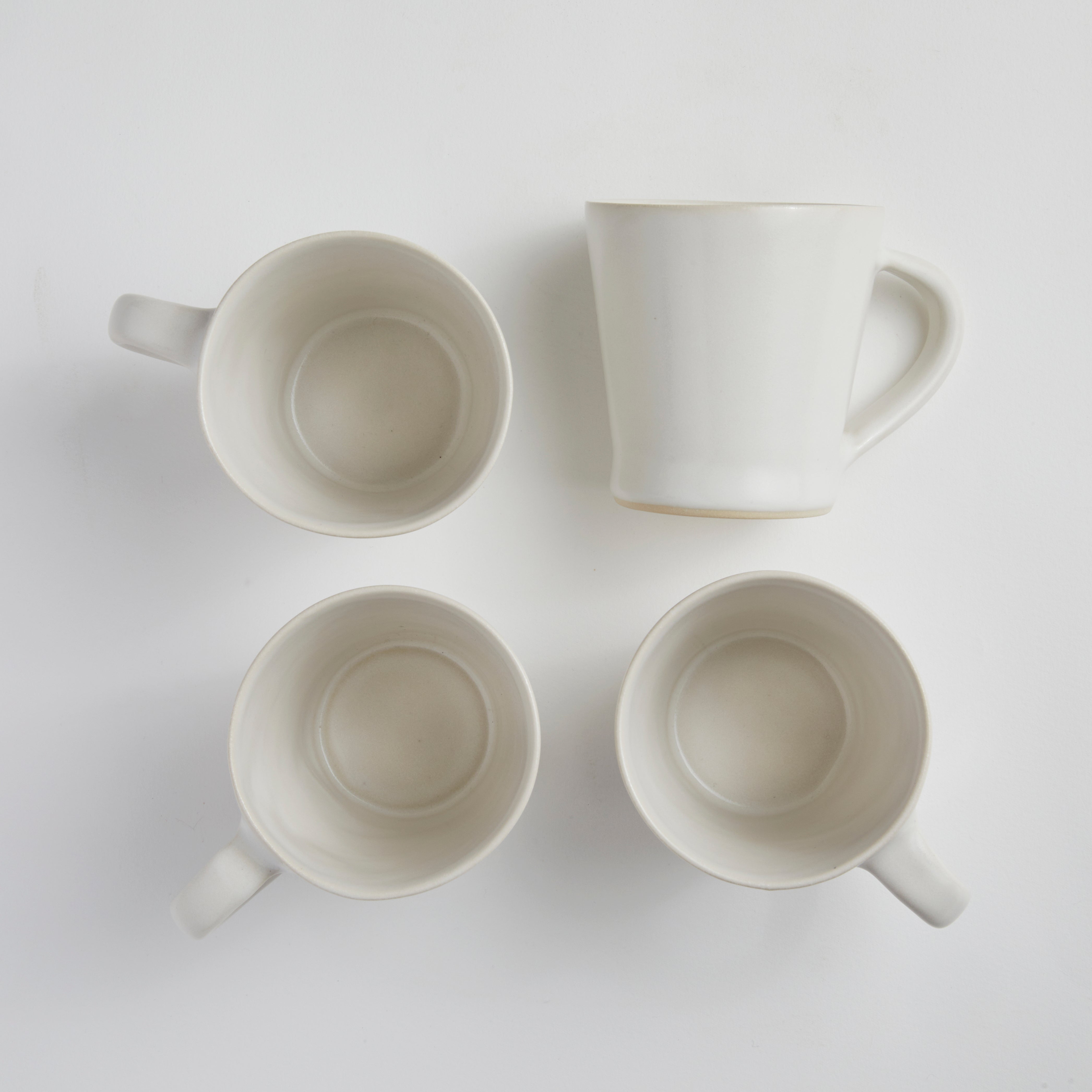 Satin Matte White - Flare Mug (set of 4)