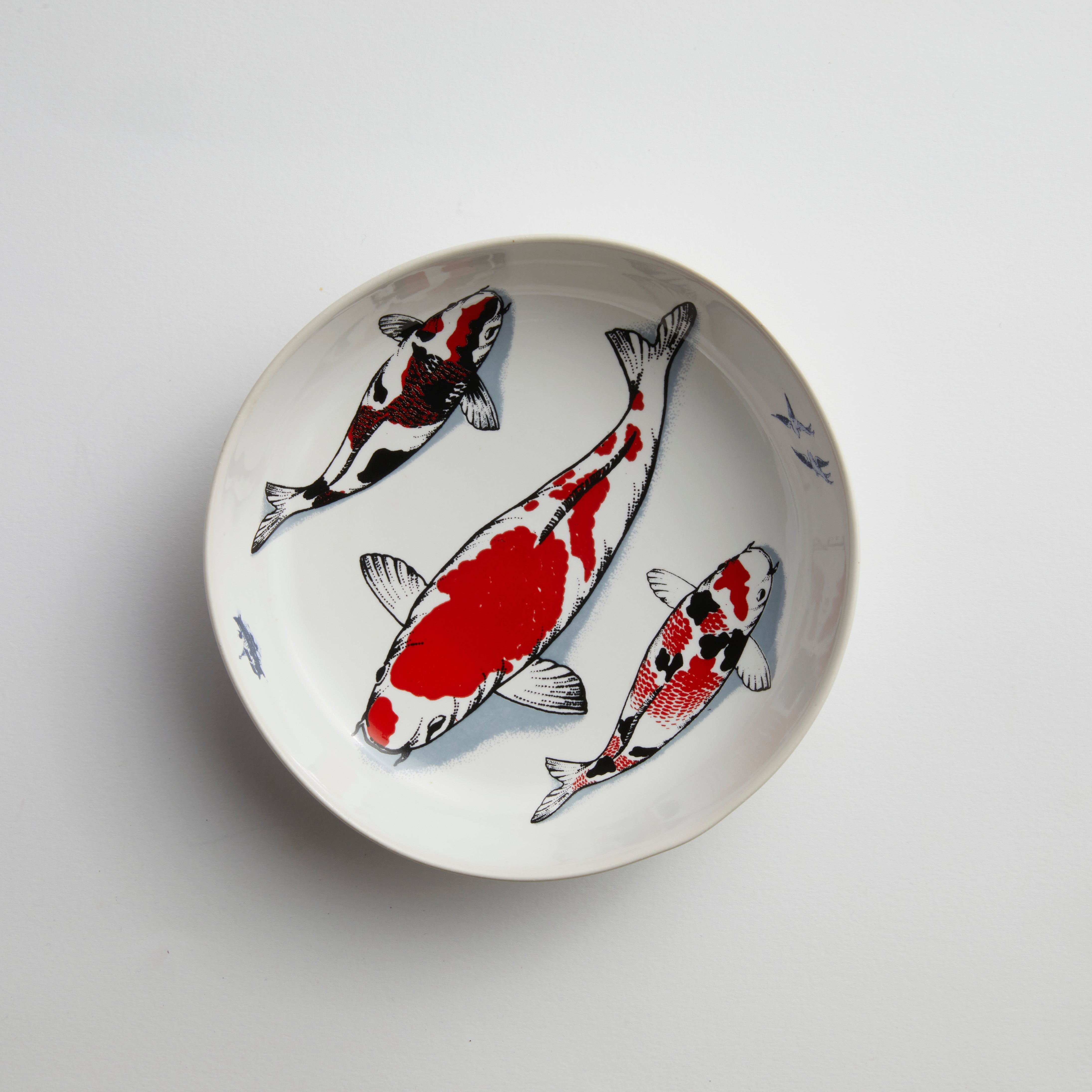 Red Koi & Blue Willow - Oyster Bowl (set of 2)