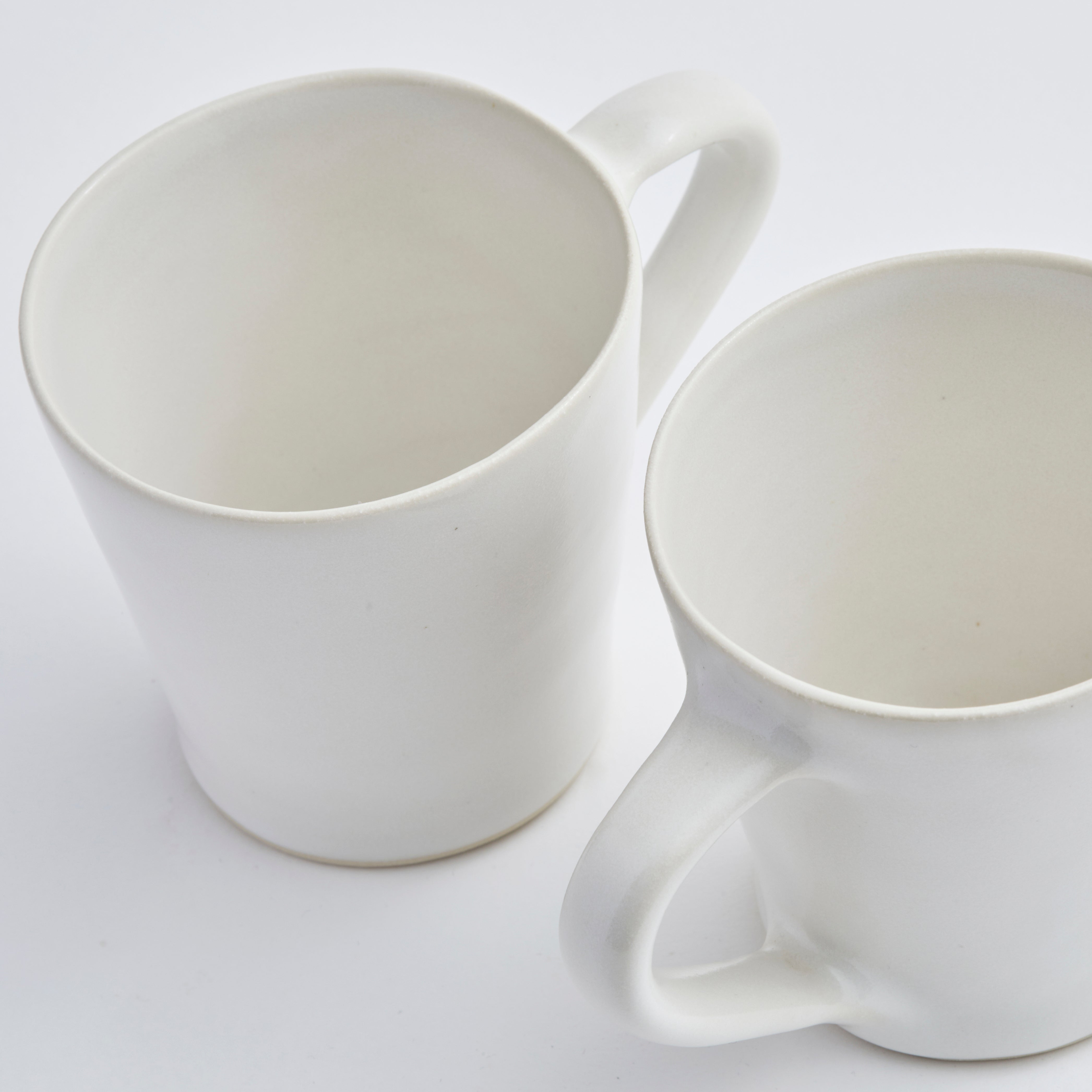 Satin Matte White - Flare Mug (set of 4)
