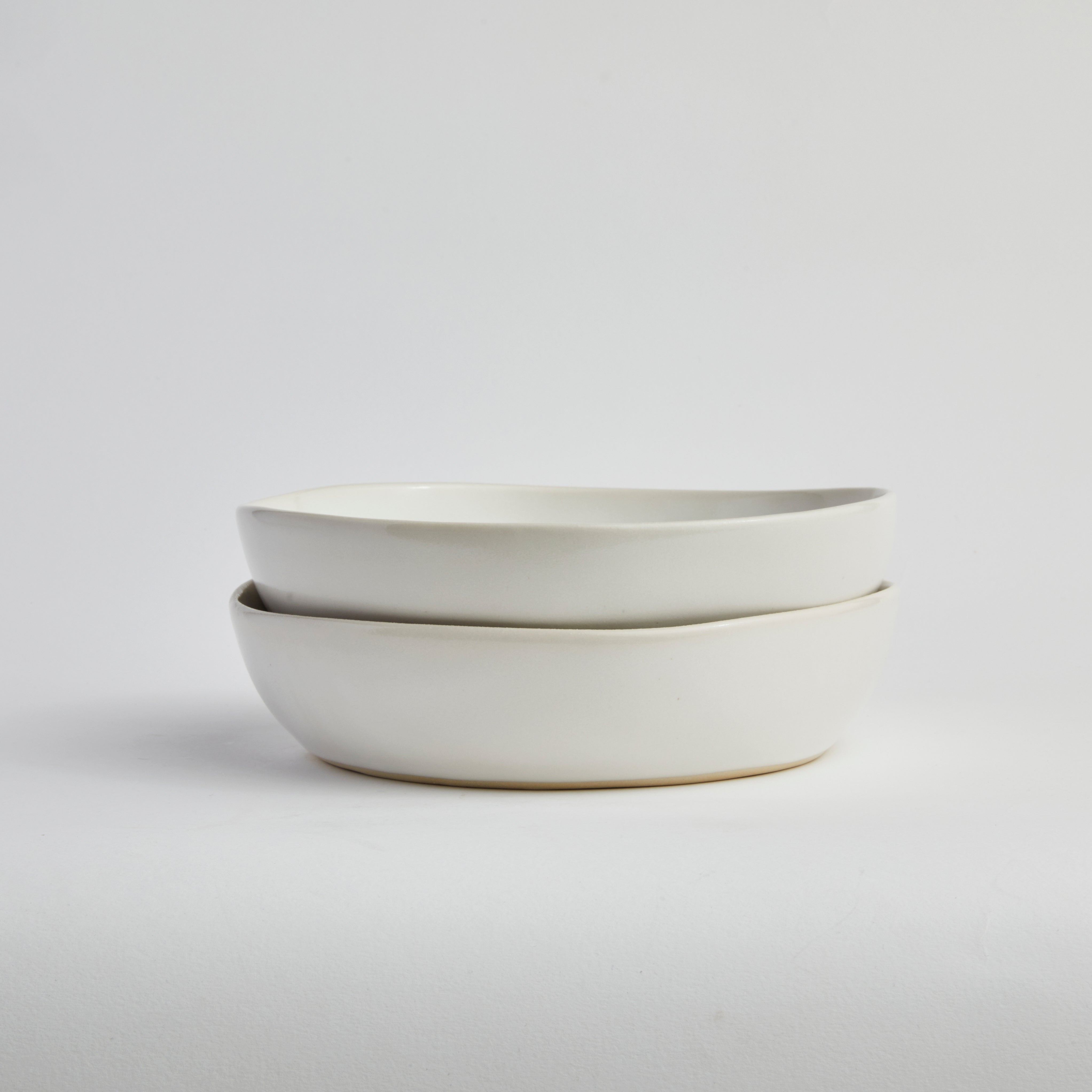 Satin Matte White - Oyster Bowl (set of 2)