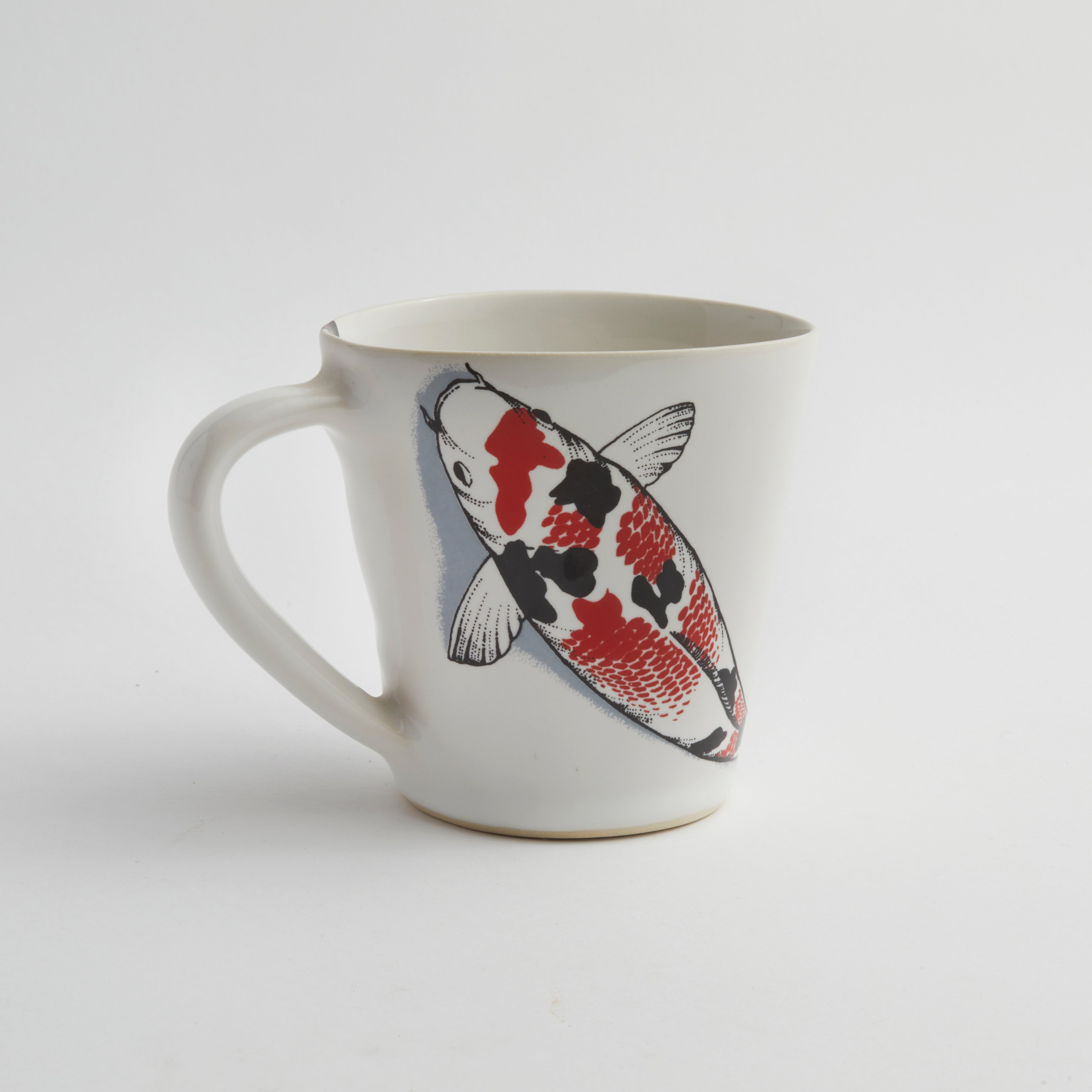 Red Koi & Blue Willow - Flare Mug (set of 4)