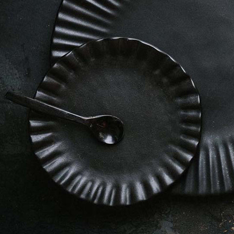 Matte black paper plates