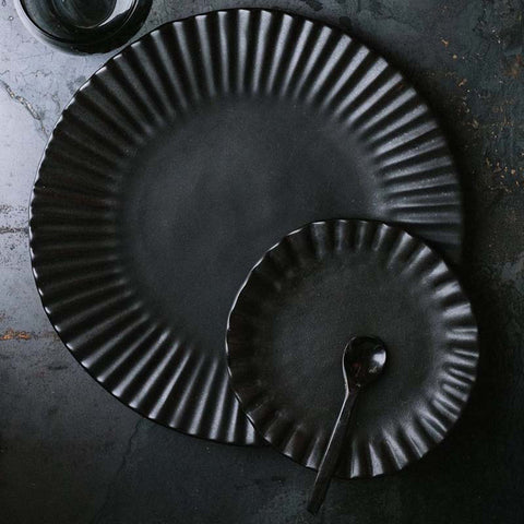 Matte black paper plates