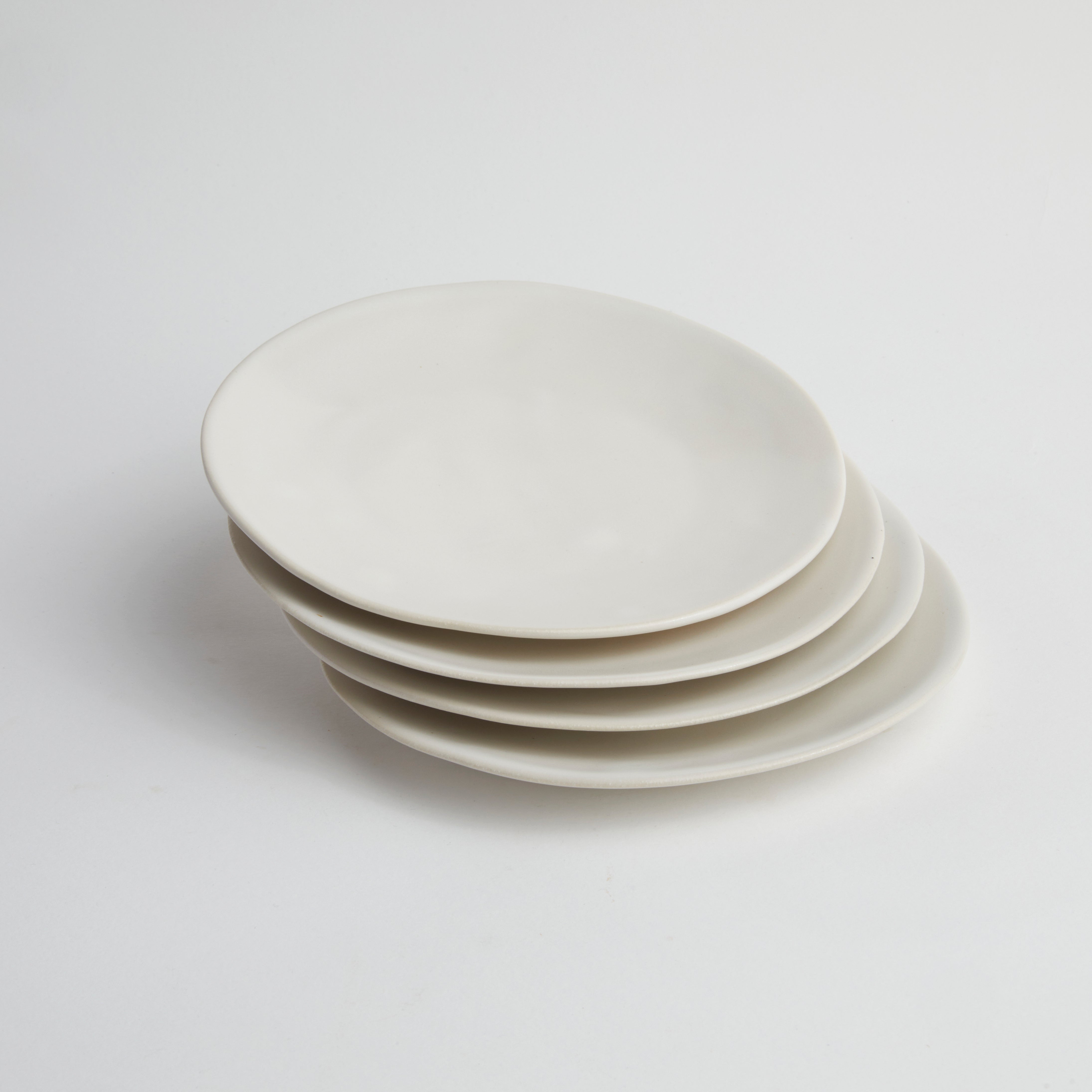 Satin Matte White Side Plate (set of 4)