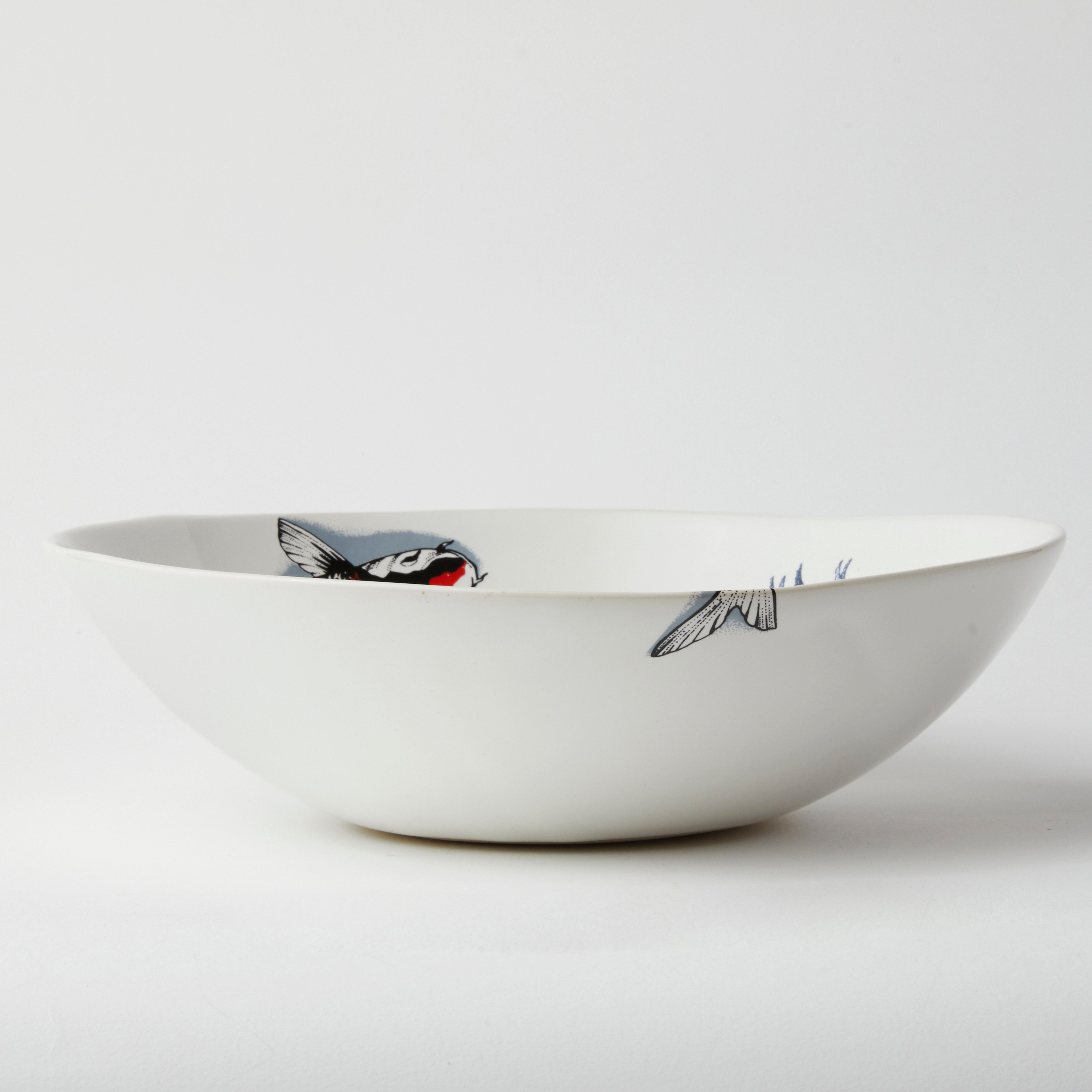 Red Koi & Blue Willow - Large Bowl