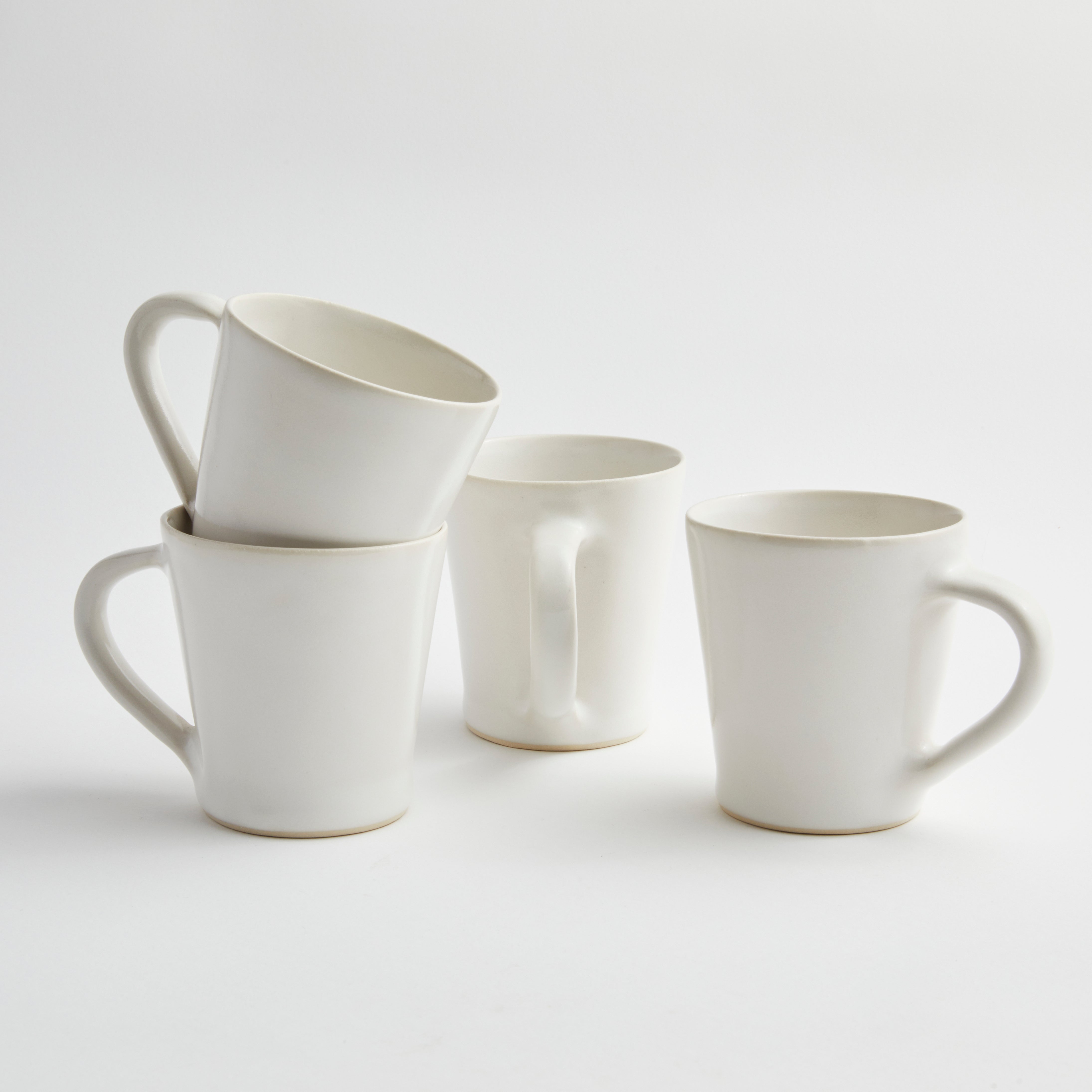 Satin Matte White - Flare Mug (set of 4)
