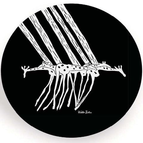 Battiss Giraffe in the Raind Black